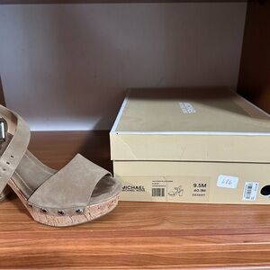 Michael Kors Desert Tan Wedge Sandals